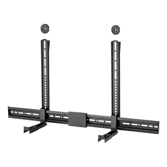 Monoprice Heavy Duty Universal Sound Bar Mount Bracket Above or Under TV, Extends 3.4"-6.1", Fits Most Soundbars Up to 33 Lbs, Anti-Skid Base, 3 Installation Options, Max VESA 800x400mm