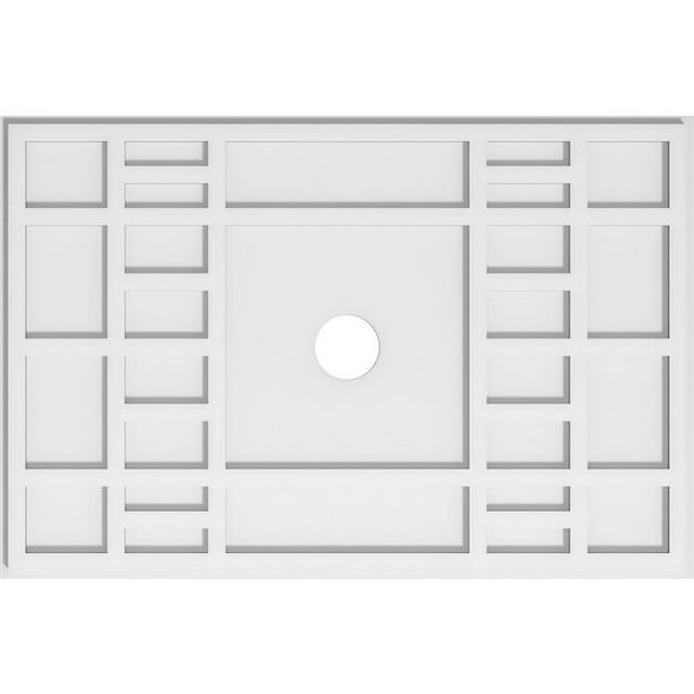 Ekena Millwork CMP32X21BX-03000 3 in. ID x 11 in. Rectangle Beaux Architectural Grade PVC Contemporary Ceiling Medallion