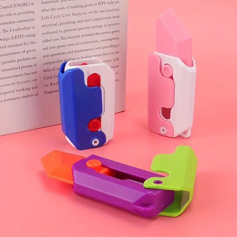 Radish Knife 3D Gravity Decompress Toy, Color Random Delivery