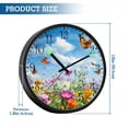 thumbnail image 3 of Voice Activated Clock with Glow Light 12 Inch Large Silent Wall Clock Battery Operated for Home Decor Colorful Wildflowers Butterflies, 3 of 8