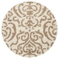 thumbnail image 4 of SAFAVIEH Florida Deangelo Damask Plush Shag Area Rug, Grey/Beige, 6'7" x 6'7" Square, 4 of 9