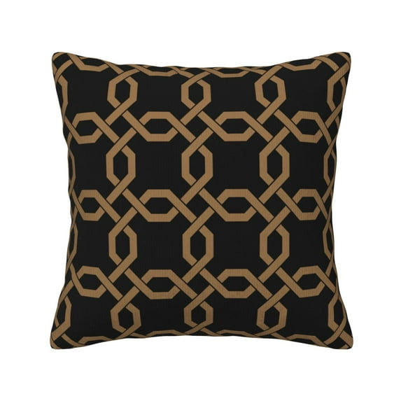 Square Throw Pillow Covers with Core, Black Background Track Pattern Pillows for Sofa Beds, 18"x18"