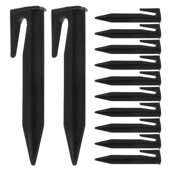 IDEANATEGRATE 100Pcs Ground Stakes Heavy Duty Black PP for Securing Unbreakable Windproof Outdoor Activities