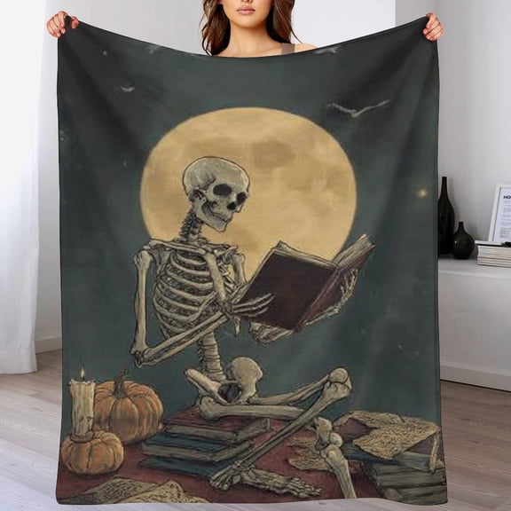 RKSupls Christmas Throw Blanket,Soft Warm Flannel Skeleton Blanket Gift for Christmas Home Bed Sofa Couch Decor,60x80 in