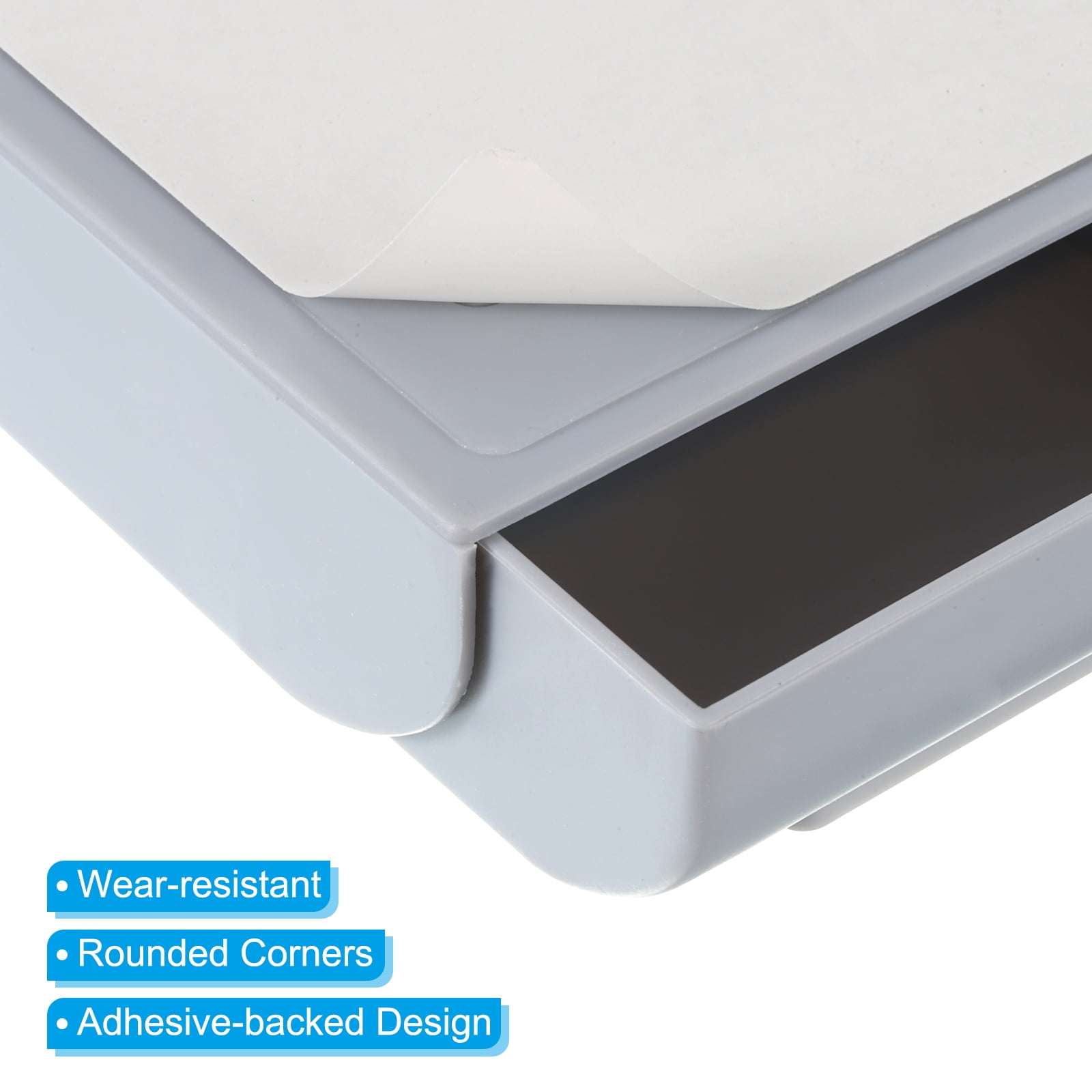 REGALWOVEN Under Table Drawer, Slide Out Hidden Self-Adhesive Pencil Tray 8.7 x 3.5" Grey White