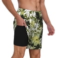 thumbnail image 3 of Goofa Hawaii Palms Printed Men's Swim Trunks Board Shorts Quick Dry Mens Swimming Trunks with Compression Liner,Breathable Fit Hawaii Beach Shorts-3X-Large, 3 of 9