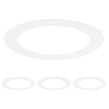 Uxcell 4-Pack Goof Rings for 5" Recessed Lights, 4.5" ID 6.3" OD Durable Plastic Trim Ring Flush Mount White