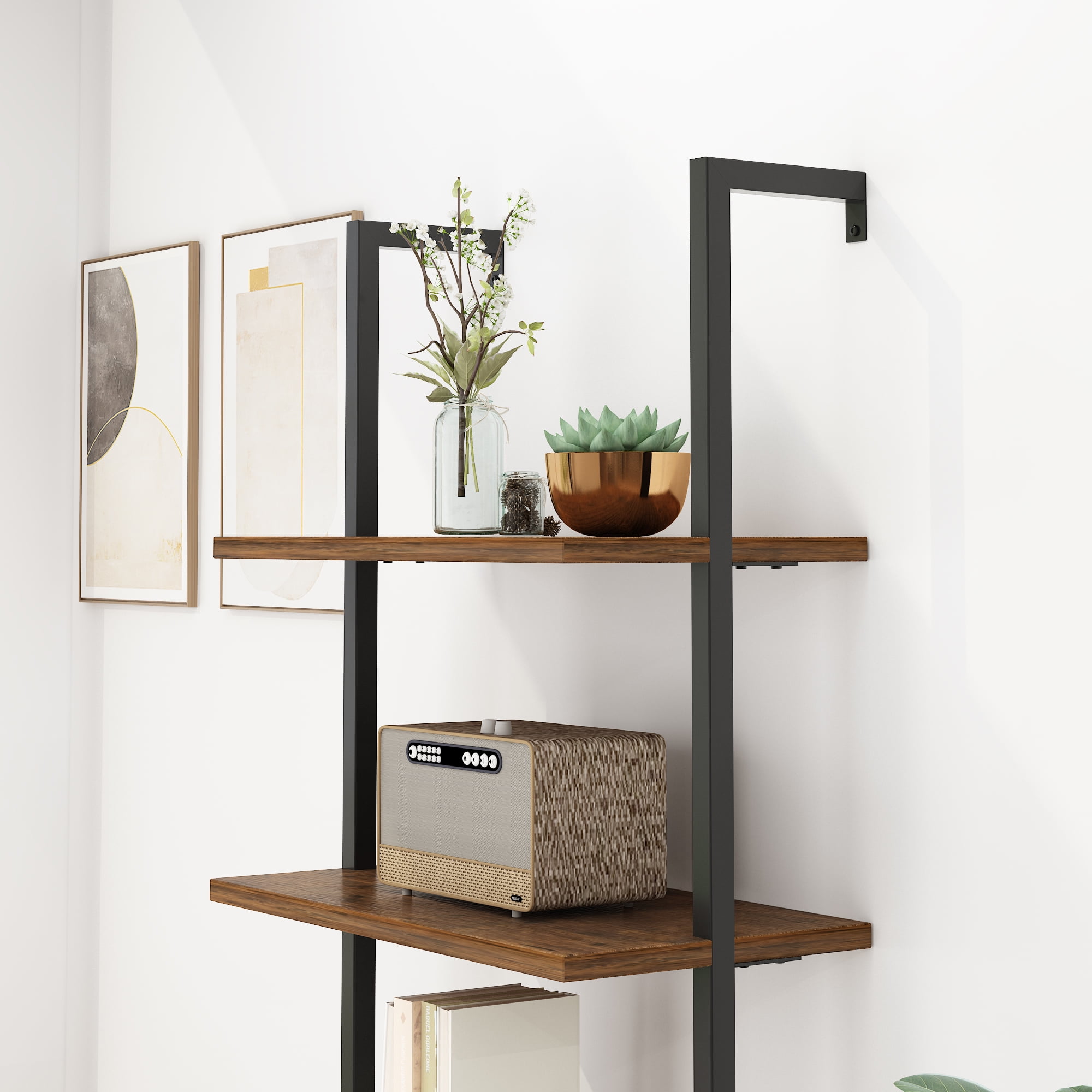 5-Layer Wall-Mounted Display Rack, 23.62 x 11.81 x 70.87 in, Black