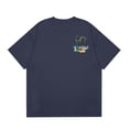 thumbnail image 4 of NAMTYQX Graphic Tees Men Lightweight Lounge Patterned Soft Baggy Casual Stretchy Short Sleeve Crew Neck Plus Size Mens Graphic T-Shirts Navy Size S, 4 of 5
