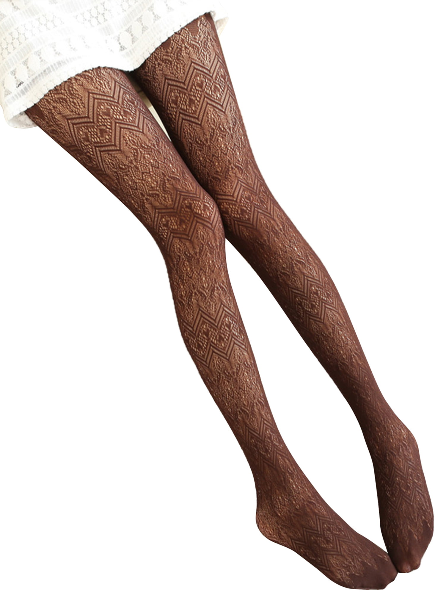Cream creamy white fishnet stockings hold ups ladies girls pair of Lace tops NEW 