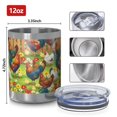 thumbnail image 3 of 12oz Tumblers Green Chicken Farm Pattern Vacuum Insulated Stainless Steel Travel Tumbler Cups Mug with Lid and Straw for Beer,Coffee,Beverages with Cleaning Brush for Cold & Hot Drinks, 3 of 5