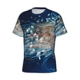 thumbnail image 5 of Vsdgher White Jellyfish Dansing in the Ocean Print Men's Dry Fit Mesh Athletic Shirts Moisture Wicking Tennis T-Shirt Tops, 5 of 9