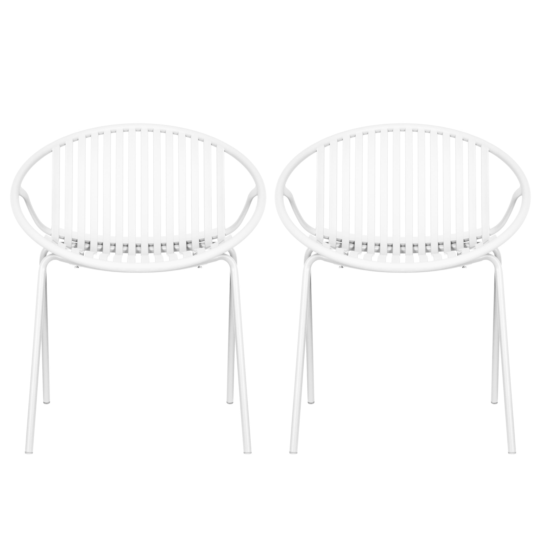 Christopher Knight Home Minimalist Plastic Outdoor Folding Dining Chairs, Metal Legs, White, Set of 2
