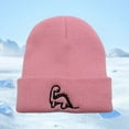 thumbnail image 2 of Girls Winter Hat Winter Unisex Toddler Knitted Ear Warmer Hat Dinosaur Cartoon Design Soft Yarn Cap Cozy Cold Weather Headwear for Boys and Girls Kids Kids Hat Pink 1 Years-5 Years, 2 of 3