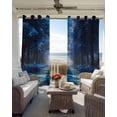 thumbnail image 4 of Blue Trees Blackout Curtains, Light Blocking Print Window Curtains, Forest Art Decor Spring Summer Nature Leaf Thermal Insulated Window Drapes for Living Room Kitchen Cafe 2 Panels, 55"W x 39"L, 4 of 9