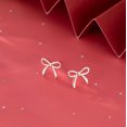 thumbnail image 4 of Solid 925 Sterling Silver Tiny Bow Earrings Stud for Women Teens Small Bowknot post Stud Earrings, 4 of 10