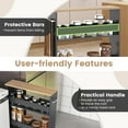 thumbnail image 4 of PetFurnishn Slim Rolling Storage Cart, 4-Tier Rolling Utility Cart, Wood Kitchen Storage Cart with Handle & Wheels, Narrow Rolling Shelving Unit for Kitchen Bathroom Laundry Small Places (Grey), 4 of 10