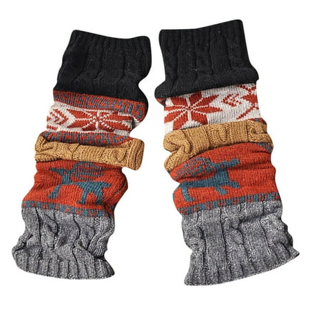

Wozhidaoke Winter Warm Leg Warmers Cable Knit Knitted Crochet High Long Socks Leggings