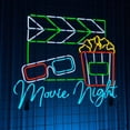 thumbnail image 4 of Craftnamesign Movie Night Neon Sign, Cinema LED Signage, Living Room Decor, 4 of 4