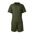thumbnail image 6 of CIENVNSTG Mens Sets 2 Piece Outfits Polo Shirt Short Sleeve Beach Shorts Set Summer Loose Streetwear Sport Basic Fashion Clothing Set Green L, 6 of 7