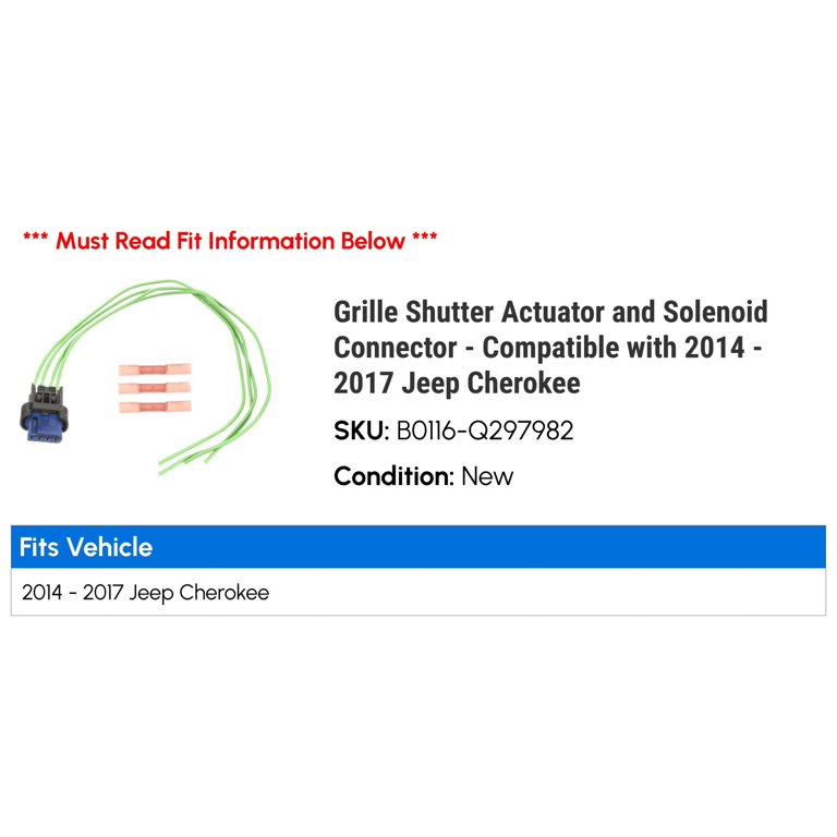 Grille Shutter Actuator & Solenoid Connector – Fits 2014-2017 Jeep Cherokee
