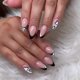 thumbnail image 1 of Almond Nude Pink Natural Black French Heart Press on Nails with Nail Glue,Valentine's Day Acryl Fake Nails, 1 of 5