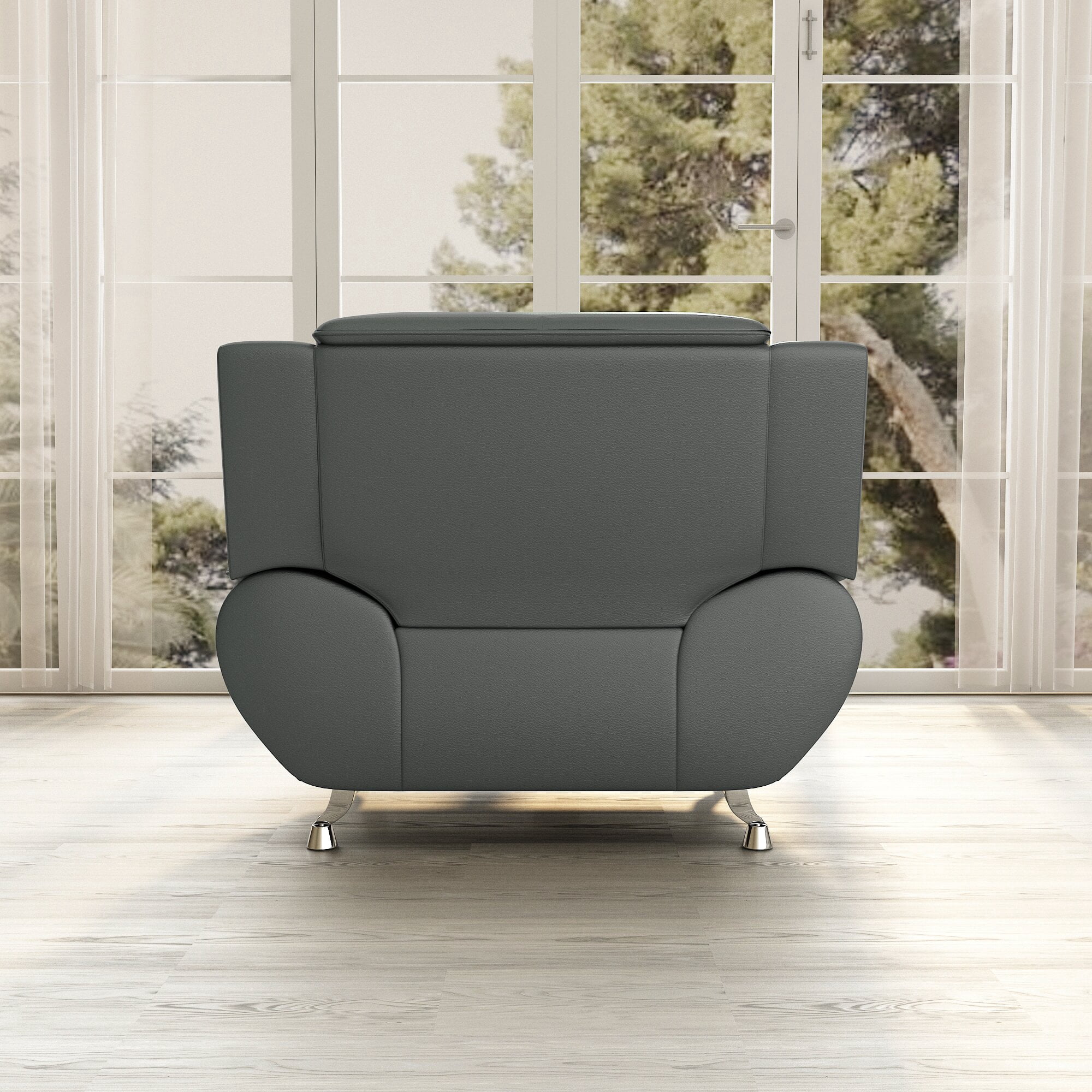 Sanuel 47.3" Wide Faux Leather Club Chair