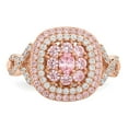 thumbnail image 4 of Primal Silver Sterling Silver Rose Gold-plated Pink and White Cubic Zirconia Cushion Ring, 4 of 5