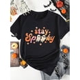 thumbnail image 1 of Halloween print t-shirt, short sleeve crew neck casual top for summer & spring, Women's clothing, 1 of 6