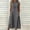 Gray, variant on Loose Fit Linen Sleeveless V-Neck Button Front Casual Dress for Women