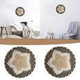 thumbnail image 1 of Wall Basket Decor Boho Wall Hanging Decor Rattan Wall Decor Flat Round Wicker Woven Macrame Tapestry Wall Basket Serving Tray Art Handmade Set For Room Bedroom Living Room,1×Wall Basket Decoration, 1 of 5