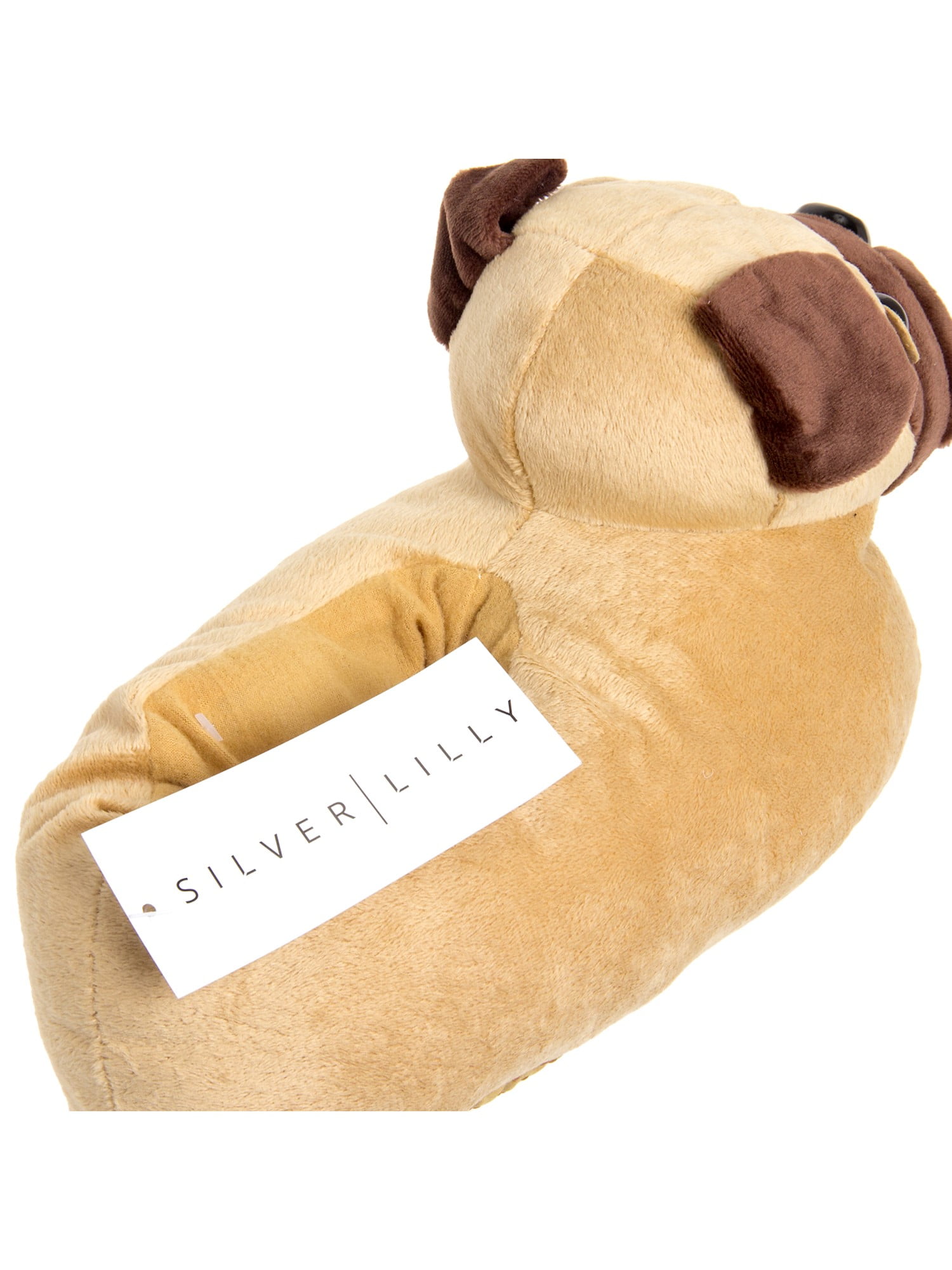 Plush Pug Dog Slippers by Silver Lilly 
