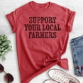 thumbnail image 2 of Support Your Local Farmers Shirt, Unisex Women's Men's Shirt, Farm Shirt, Farm Girl Shirt, Proud Farmer Tee, Heather Red, 3X-Large, 2 of 6