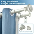 thumbnail image 4 of Urbanest Fluted Ball Adjustable Double Curtain Rod Set, 4 of 6