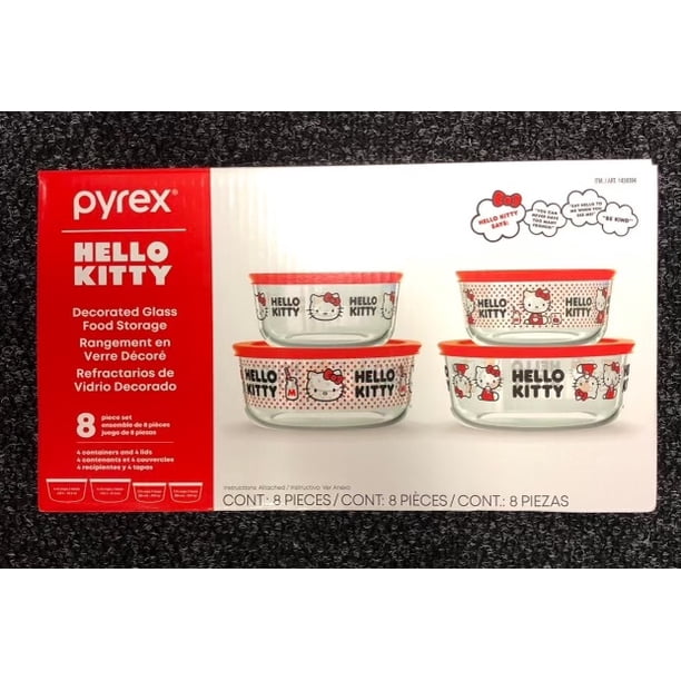 Pyrex Glass 8-piece Hello Kitty Decorated Food Storage Set - Walmart.com
