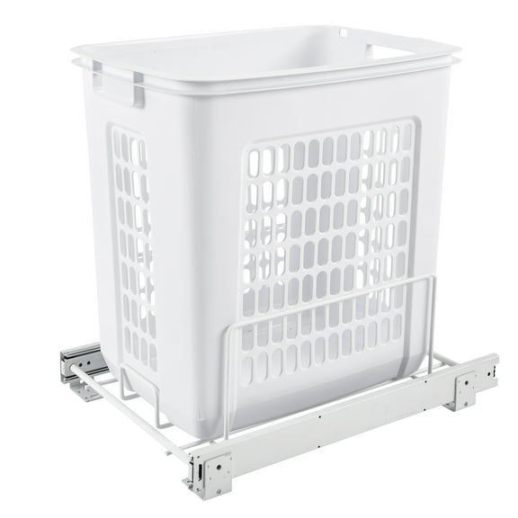 Rev-A-Shelf 20" Pullout Large Polymer Clothes Hamper and Organizer, White, HPRV-1520 S