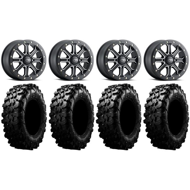 Itp Inertia Beadlock 14 Wheels Black 40mm 32 Carnivore Tires Can Am Maverick X3 Honda Pioneer 1000 Talon Walmart Com