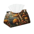thumbnail image 2 of Lsque Vintage Cloud Mushroom Printed Long Tissue Box Cover Holder, Facial Paper Organizer Dispenser,Triangle with Bottom Belt, PVC Leather Decorative Organizer, 2 of 9