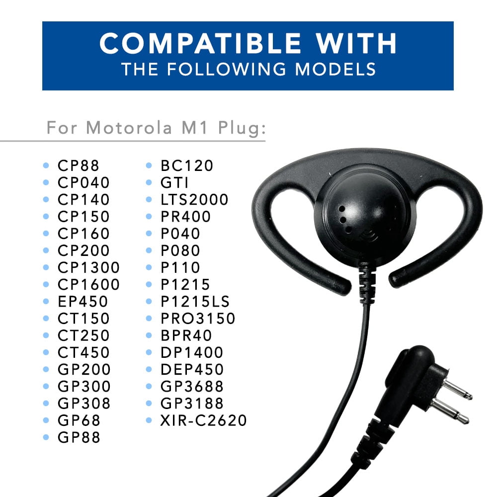 Casque écouteur Tube Acoustique Pour Talkie-walkie Motorola - Compatible SL1K, SL1600, Etc. | PTT, Réglable - 9