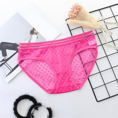 

dmqupv plus Size Panties Lace Womens Sexy Ultra Thin Transparent Panties Seamless Comfortable Breathable Ladies Lane Swim 14 Underpants Hot Pink Large