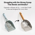 thumbnail image 3 of CrazyMall Heavy Duty Stainless Steel Cat Litter Scoop with Solid Wood Handle, Silver Round Holes, 3 of 10