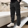 thumbnail image 2 of Ceisia Boys' Solid Cotton Cargo Jogger Pants with Multi-Pocket for Casual & Outdoor Wear Black 11 Years Gifts, 2 of 4