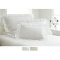thumbnail image 2 of Fresh Ideas Ruffled 2-Pack Poplin Pillow Sham Set, Ivory, Standard, 2 of 2