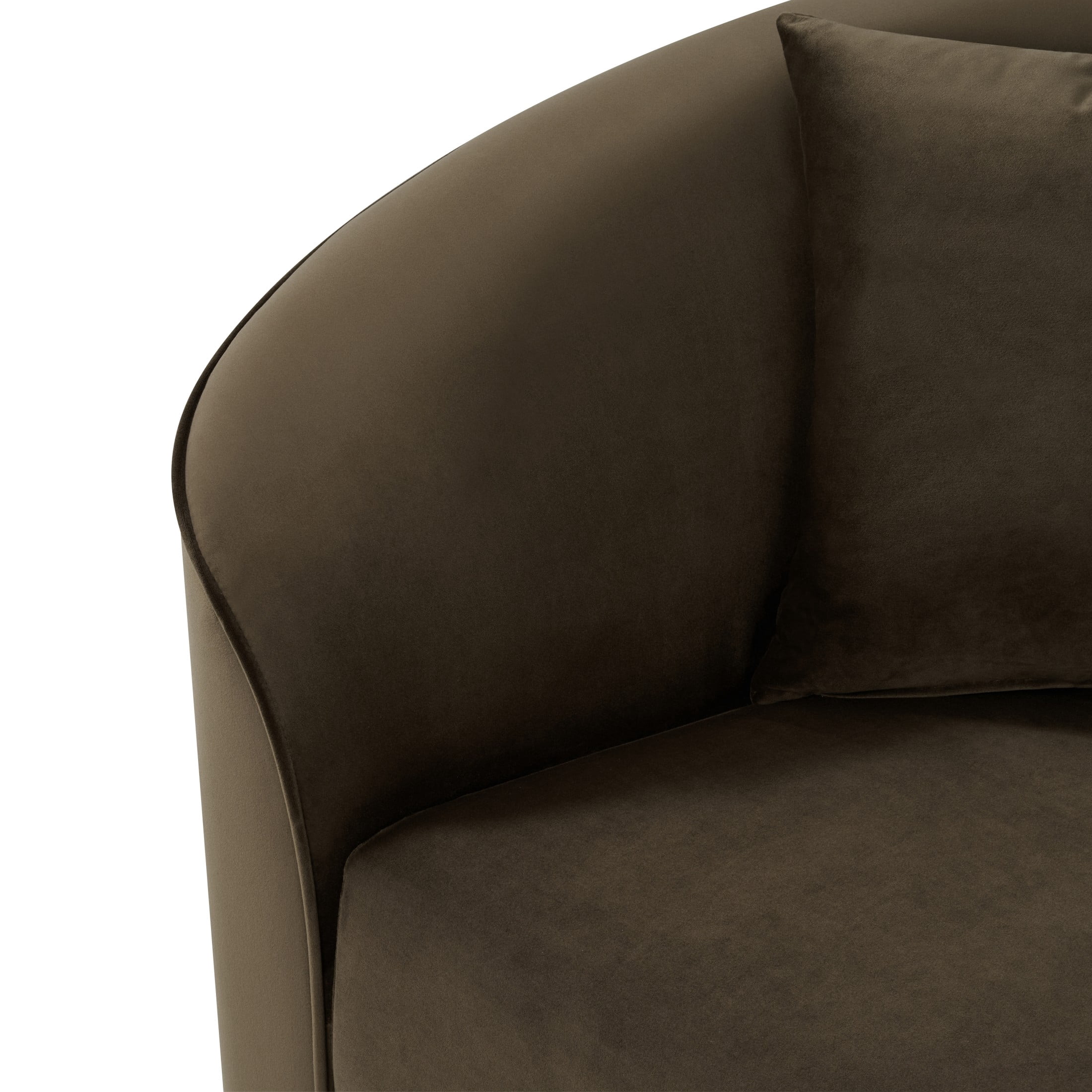 Christopher Knight Home 87" Curved Contemporary Velvet Sofa in Plush Seating, Streamlined Design Durable Frame, Brown