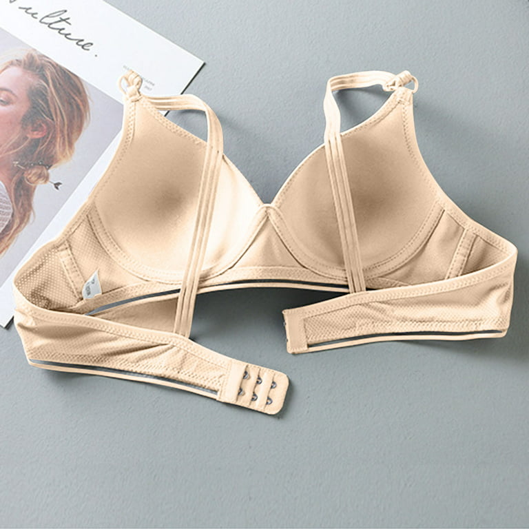 Mrat Clearance Bras for Women Push up Daisy Bra Comfortable Lace Breathable  Wire-Free Bras Stretch Seamfree Cami Strap Bralette Padded Bra Underwear