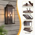 thumbnail image 5 of Maxax Dusk to Dawn Outdoor Wall Lights 3-Light, Oil Rubbed Bronze Exterior Lighting Fixtures, 25" Large Outdoor Wall Sconce, Waterproof Outside Wall Lantern for Porch Patio Garage, 5 of 9