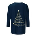 thumbnail image 4 of CaComMARK PI Ugly Christmas Shirt for Women Christmas Tree Print Crewneck 3/4 Sleeve Tops Plus Size Fashion Casual Loose T Shirt, 4 of 4