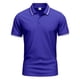 thumbnail image 4 of Blusa y camisa de manga corta con cuello vuelto para hombre, informal, lisa, de manga corta, con botones y cuello vuelto, de poliéster., 4 of 8