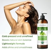 velona Amla Oil USDA Certified Organic - 8 Fl Oz | 100% Pure and Natural Carrier Oil | Extra Virgin, Unrefined, Cold Pressed | Body, Face & Skin Care