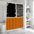 thumbnail image 6 of Orange Black Shower Curtain, Waterproof Shower Curtains for Bathroom, Farmhouse Striped Modern Abstract Art Washable Fabric Bathtub Curtain Set Bath Decor with 12 Hooks 72"x78", 6 of 8